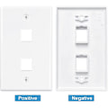 Pikkukuva 3 / 5: 2 kpl 2-porttinen Ethernet-seinälevy, Cat6 naaras-naaras seinäliitin RJ45 Inline Coupler seinäpistorasia, valkoinen