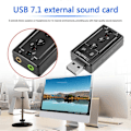 Miniatyrbilde 4 av 5: USB 7.1 Ekstern PC USB Lydkort 3.5mm Hodetelefon Audio Adapter Mikrofon Lydkort For Mac Win Computer Android Linux