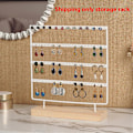Miniatyrbillede 2 af 5: Sort 3-lags 72-hullers øreringe opbevaringsstativ smykke display stand øreringe halskæder ringe smykker