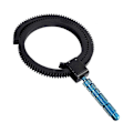 Miniatyrbillede 1 af 5: Til SLR DSLR kamera tilbehør justerbar gummi follow focus gear ring bælte med aluminiumslegering greb til DSLR videokamera Banmo