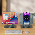 Miniatyrbild 2 av 5: Fällbart Justerbart Laptopställ 360° Rotation Tablethållare Al-Legering Stabil Kompatibel med Bord