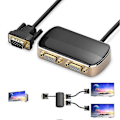 Miniatyrbilde 1 av 4: 1 inn 2 ut Mannlig til Dobbel Kvinnelig VGA Splitter Adapter for HDTV Projektor Monitor