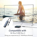 Pikkukuva 4 / 5: USB3.0 Ethernet -sovitin 2 in 1 Plug and Play 5 Gbps Nopea, ajuriton, helppo asennus RJ45 Type-C HUB -keskitin MacBook Prolle