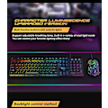 Miniatyrbild 4 av 4: T6RGB Uppgradering Trådlöst Tangentbord & Mus Combo, Gkkua Bakgrundsbelyst 2.4G Laddningsbart Mekaniskt Responsivt Speltangentbord + 2400DPI 6-knapps Optisk Gkkua LED Mus