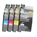 Miniatyrbillede 1 af 5: 4 stk. blækpatroner BK C M Y Glat output Klar print Printpatron med blæk til MFC J5830DW printer YEMAA