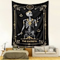 Miniatyrbillede 2 af 4: Wekity Skull Tarot Vægtæppe Æstetisk Kunst Hjem Baggrundstof Ornament Gave Pool Vægtæppe Stue Soveværelse Ornament (EMPRESS, 51 X 59 tommer)