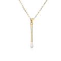 Miniatyrbilde 4 av 5: Stilige Match Matchstick Hengehalskjeder Utsøkt 18k Forgylt Choker For Kvinner Par All-match Lang Stripe Charm Halskjede
