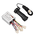 Miniatyrbillede 3 af 5: 24v 500w DC El-cykel Motor Børstet Controller Box Med Børstet Controller Lang Linje Drej Styret