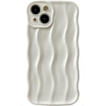 Miniatyrbillede 1 af 5: Vandbølge Mønster Krøllet Bølge Ramme Blød Kompatibel med iPhone Cover (Hvid, iPhone 13 Pro Max)