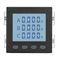 Miniatyrbillede 1 af 5: Sort Smart 3-faset Spændingsmåler LCD-Display Intelligent ABS Flammehæmmende Kabinet Voltmeter AC220V YEMAA