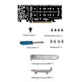 Pikkukuva 2 / 5: PCIE 4.0 Kaksi Levyä PCIeX16 - M.2 M-Key NVME SSD Laajennuskortti, Tukee 4 NVMe M.2 M Key 2280 SSD -levyä