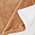 Miniatyrbillede 4 af 5: Sherpa Fleece Plaider, Dobbeltsidet Superblød Luksuriøs Plys Plaider, 127cm150cm, Camel