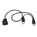 Pikkukuva 2 / 5: Slim SATA -kaapeli USB 2.0 - 7+6 ulkoinen kannettavalle SATA-sovitinmuuntimelle, tukee Windows XP/7/8/10