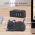 Pikkukuva 4 / 5: USB-läppäri telakointiasema Musta Kissa Muoto 3 in 1 Moniportti USB 2.0 Nopea USB Type-C Hub Adapteri PC-tarvikkeet