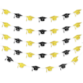 Miniatyrbillede 1 af 5: Glitrende dimissionsbanner, 2 sæt guld sorte dimissionshue-bannere til dimissionsfestartikler