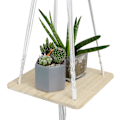 Miniatyrbild 5 av 5: Trähänghylla Makramé Växthängare Hållare Hängande Blomkrukshållare Blomkrukshållare Boho för Växter Hängare Inomhus Utomhus Heminredning (Fyrkantig 10