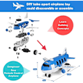 Miniatyrbild 2 av 5: KATEA Ta Isär Leksak Fjärrkontroll Flygplan med Leksaksborr, STEM-Byggleksaker för Barn, Lärande Present för Pojkar Flickor 3-7 År