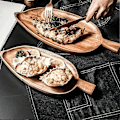 Miniatyrbilde 3 av 5: Brett Trebrett Bladformet Ettermiddagste Brett Vestlig Sushi Brett Dessert Frukt Brett Matbrett Tre Vanntett Stor