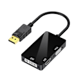 Miniatyrbillede 1 af 4: DP til VGA DVI 3-i-1 Adapterkabel DP En-til-Tre Videokonverter Støtter 1080P, Velegnet til Pro