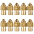 Miniatyrbillede 1 af 5: 10 stk. 1 mm messing ekstruderdyse til Mk8 3D-printer - 1,75 mm