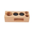 Pikkukuva 4 / 5: Espresso Tamper -pidiketeline, 5-reikäinen ei-puinen espresso tamper -mattojalusta Tamper-teline puupohjalla ja matolla