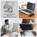 Miniatyrbild 3 av 5: Fällbart Justerbart Laptopställ 360° Rotation Tablethållare Al-Legering Stabil Kompatibel med Bord