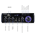 Miniatyrbillede 5 af 5: Forstærker Bt 298 Pro Hjemmebiograf Forstærker Karaoke Dual Channel Stereo Bluetooth 5.0 Maksimal 800W