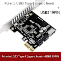 Miniatyrbild 2 av 5: PCI-kort PCIe till USB3 Typ-E Front Typ-C 19p Utbyggnadskort Kompatibelt PCI-e X1 X4 X8 X16 Gränssnitt