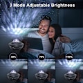 Miniatyrbillede 4 af 4: Stjernelys Galaxy Projektor, LED Ocean Wave Nebula Projektor med Fjernbetjening/Bluetooth Højttaler/Timer/Stemmestyring, Natlys Projektor til