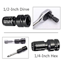 Miniatyrbild 3 av 5: 4 st Impact Adapter 1/2 Kvadratisk Drivning till 1/4 Hex Skaft Socket Adapter Snabbkoppling Chuck Konverterare