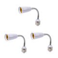 Miniatyrbillede 1 af 5: 3x LED Pære Lampeholder Konverter Adapter Fleksibel E27 Til E27 20cm Længde Fleksibel Forlængelse
