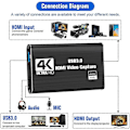 Pikkukuva 5 / 5: Video Capture Card, Switch Capture Card Switchille, 4K 1080P 60FPS videon suoratoistoon ja tallennukseen