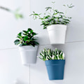 Miniatyrbild 5 av 5: Väggmonterad Plastkruka Blomkruka Vägghängande Planterare Halvcirkelformad Liten Blomkruka