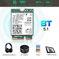 Pikkukuva 2 / 5: AX201NGW WiFi-kortti kahdella antennilla 2,4 GHz + 5 GHz WiFi 6 3000 Mbps M.2 CNVio2 Bluetooth 5.1 WiFi Ada