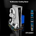 Miniatyrbild 4 av 5: 3 Läges LED Kylfläkt för Ställ 2 Kontroller Laddningsstation för Disc/Digital RGB Kallt Ljus Svart