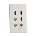 Miniatyrbilde 5 av 5: 6-Port HD Multimedia Interface Veggplate for Hjemme-TV F Hode og CAT6 Nettverk AV