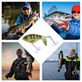 Miniatyrbilde 4 av 5: 3 stk Bass Whoper Plopper Lokker, Plopping Minnow Med Flytende Roterende Hale, Bassfiske Med Bard Treble Kroker
