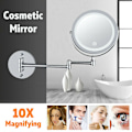 Miniatyrbillede 5 af 5: Led 10x forstørrende makeup barbering forfængelighed spejl badeværelse vægmontering 360