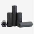 Miniatyrbild 3 av 5: 20-50 st M2 M25 M3 M4*l Svarta Nylon Distanshållare Hon till Hon Hex
