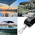 Miniatyrbillede 3 af 5: Marine presenningstropper med rustfrit stål snap loop Bimini top hardware