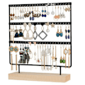 Miniatyrbillede 1 af 5: Sort 3-lags 72-hullers øreringe opbevaringsstativ smykke display stand øreringe halskæder ringe smykker
