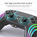 Miniatyrbillede 3 af 5: Trådløs Bluetooth Spillekonsol til / PC Dobbelt Vibration Turbo Key Hall Joysticks Gamepad med RGB Lys Hvid