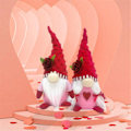 Miniatyrbillede 5 af 5: 2 stk. Valentinsdag Nisse Plys Legetøj Dekorationer Mr Og Fru Skandinavisk Til Valentinsdag Bordpynt