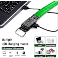 Miniatyrbilde 3 av 5: 4-pakks USB-oppladbare LED-lys armbånd, reflekterende LED-løpearmbånd, justerbart blinkende bånd, sikkerhets-LED-lys armbånd for arm/håndledd/ankel