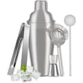 Cocktail Mixer Set - 5 delar Silver Shaker Jug Cocktail Mixer Bar Tools Bartender Set