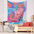 Miniatyrbilde 3 av 4: Wekity Anime Tapestry Estetisk Kunst Hjem Bakgrunn Stoff Dekor Gave Boho Tapestry for Stue Soverom Dekor (614-28, 51 X 59 tommer)