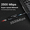 Miniatyrbilde 5 av 5: 2500mbps Ethernet Usb 3.0 Til Rj45 Ekstern Kablet Nettverkskort Konverter Ethernet Lan Adapter Hub Fo FT