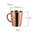 Miniatyrbillede 2 af 5: 300ml Rustfrit Stål Kaffe Kop Bærbar Med Håndtag - Rosaguld