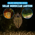 Miniatyrbilde 2 av 5: Solcelled LED Marokkansk Hengelampe Retro Marokkansk Mønster Projeksjonslampe Utendørs Hage Dekor