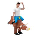 Miniatyrbild 4 av 5: Uppblåsbar tjurdräkt för vuxna, Rid på ko OX Kostym Blås upp Kläder för Halloween Cosplay Party Klänning Rolig Maskot